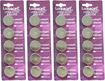 Lopacell CR2450 20 Pack Lithium Coin 3 Volt Batteries