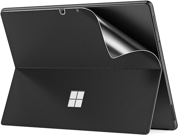 MoKo Tablet Back Skin Stick Decal for Microsoft Surface Pro 9 2022 / Pro 8 2021 Release Tablet - 13 Inch, PU Leather Protective Decal Body Skin Cover for Surface Pro 9/8 13", Black