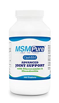 Kala Health MSMPure Advanced Joint Support, Glucosamine, Chondroitin & MSM, Max Strength Joint Pain Relief Supplement, Made in USA, 360 Tablets