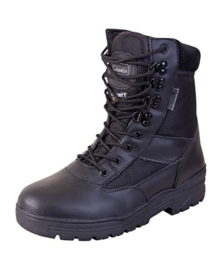 Mens Combat Military Black Army Patrol Hiking Cadet Work High Leather Boot UK 3-13