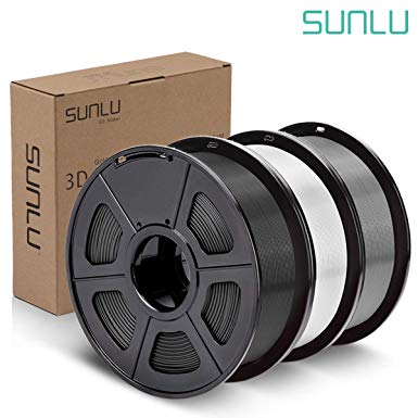 SUNLU PLA Plus Filament 1.75mm 3D Printer 3D Pens 3KG PLA  Filament  /- 0.02 mm,Black White Grey