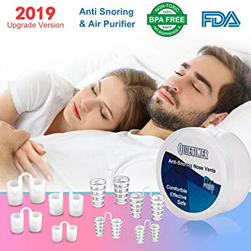 Upgrade Snoring Solution Device, 8 Set Anti Snoring Nasal Dilator 4 Size Nose Vents Stop Snoring Aid Snore Stopper Reduce Snoring for Ease Breathing Comfortable Sleeping Snore Relief