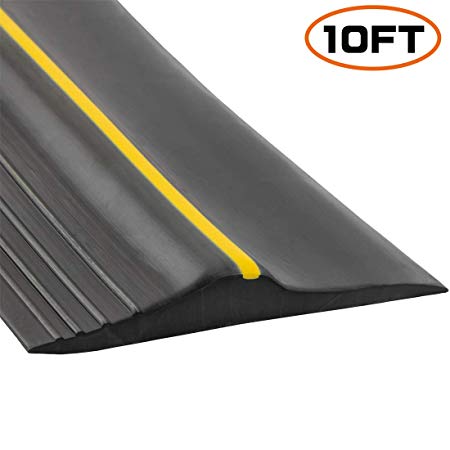 Universal Garage Door Bottom Threshold Seal Strip,Weatherproof Rubber DIY Weather Stripping Replacement, Not Include Sealant/Adhesive (10Ft, Black)