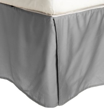 Egyptian Cotton 300 Thread Count  Pleated Queen Bed Skirt Solid, Grey