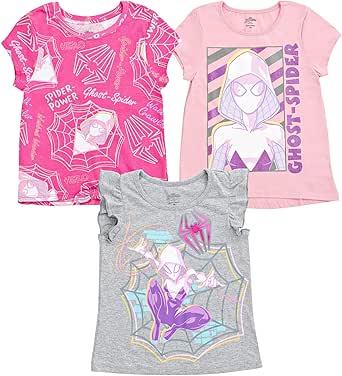 Marvel Spider-Verse Ghost-Spider Girls 3 Pack T-Shirts Toddler to Big Kid