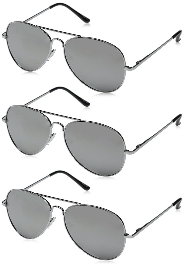 zeroUV ZV-9010-04 Aviator Sunglasses (Three Pack)