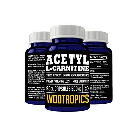 Acetyl-L-Carnitine Capsules to Enhance Focus, Combat Aging, and Improve Memory - ALCAR Nootropic for Increasing Cognitive Performance by WodTropics, 100%
