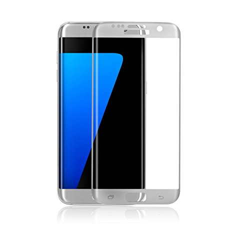 S7 Edge Screen Protector,ALCLAP Galaxy S7 Edge Tempered Glass Military Protection Shield 3D Full Coverage High Definition Ultra Clear Film for Samsung Galaxy S7 Edge(silver)