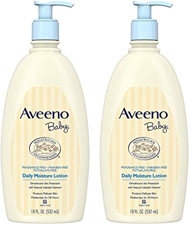 Aveeno Baby Daily Moisture Lotion, 18-Fluid Ounces Bottle (2 pack)