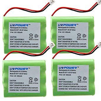 URPOWER® 4 Pack 800mAh Cordless Phone Battery Replacement for AT&T 3300 3301 Vtech 8050710000 80-5071-00-00 Motorola MD-7081 MD-7091MD-481SYS
