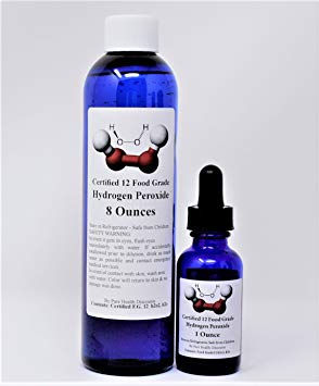35% diluted to 12% Food Grade Hydrogen Peroxide 8 Fl Oz Plus 1 Fl Oz pre-filled Dropper Bottle (PHP). Recommended by One Minute Cure & True Power of Hydrogen Peroxide - shipped fast. Made in USA