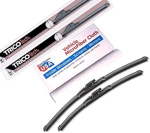 Beam Wiper Blades for 2010 Toyota Tundra Set Trico Tech Beam Blades Wipers Set Bundled with MicroFiber Interior Car Cloth