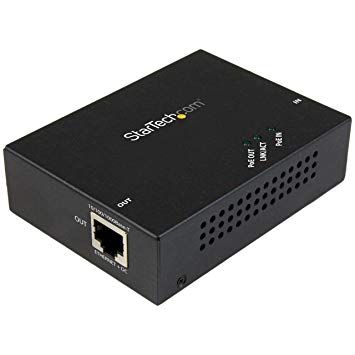 StarTech.com 1 Port Gigabit PoE  Extender 802.3at & 802.3af - 100m (330ft) - Power over Ethernet Extender - PoE Repeater Network Extender