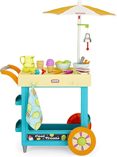 Little Tikes 2-in-1 Lemonade and Ice Cream Stand with 25 Accessories and Chalkboard for Kids Ages 2 Plus