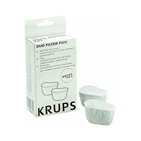 KRUPS F47200 Duo Filters Water Filtration System for KRUPS Coffee Makers Compatible with FMF / FME / 629 /619 /180 / 176 / 466 and 467, 2-Pack