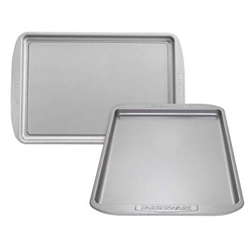 Farberware 47745 Nonstick Bakeware Set, Nonstick Cookie Sheets / Baking Sheets - 2 Piece, Gray