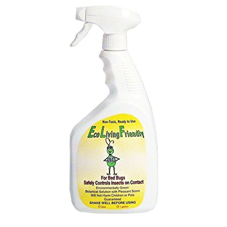 Eco Living Friendly for Bed Bug Control / Ready to Use, Non-Toxic, Natural, and Safe Bedbug Killer / ELF 32 Ounce RTU Spray Bottle