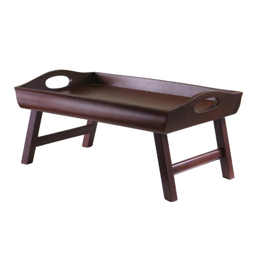 Winsome Wood Sedona Bed Tray Curved Side Foldable Legs Large Handle