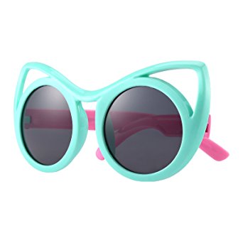 Kids Sunglasses Rubber Flexible Polarized Aviator Sunglasse For Girls Age 3-10