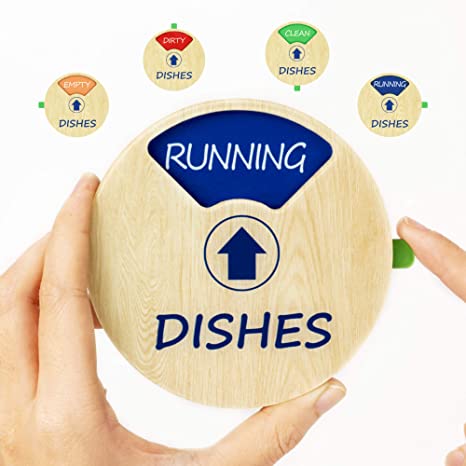 HENMI Dishwasher Sign Magnet Clean Dirty Indicator,Kitchen waterproof Non-scratch magnetic signage,Works on All Dishwashers,Easy to Read and Slide for Changing Signs（4 status options）
