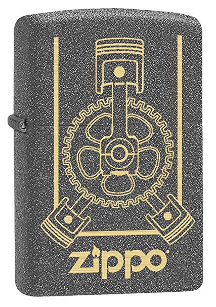 Zippo Lighter: Engraved Engine - Iron Stone 79149