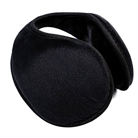 HIG Ear Warmer Unisex Classic Fleece Earmuffs Winter Accessory Outdoor EarMuffs (Black)