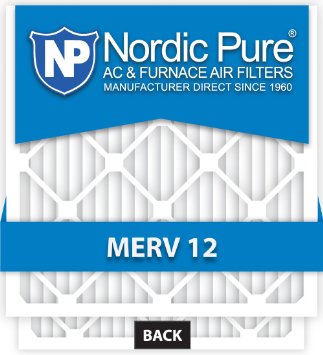 Nordic Pure 16x25x1 MERV 12 Pleated AC Furnace Air Filter  Box of 6