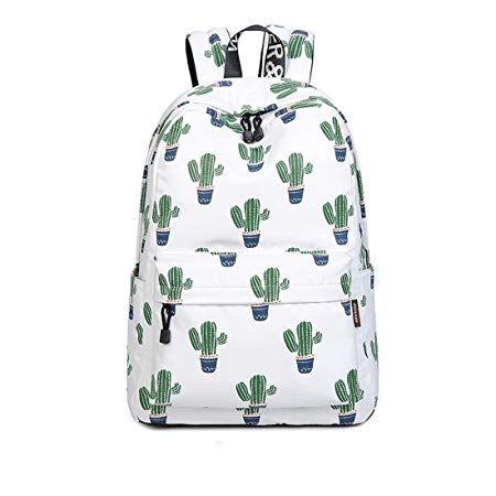 Joymoze Waterproof Cute School Backpack for Boys and Girls Lightweight Chic Prints Bookbag Cactus
