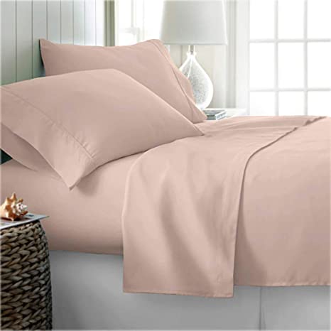 Split California King Sheets for Adjustable Beds 5-Piece Split Cal-King Sheet Set, 800 Thread Count 100% Egyptian Cotton,18" Deep Pocket Adjustable Bed Sheets, Blush Solid