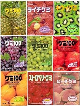 Taste of Japan #2 - Kasugai Gummy with Real Fruit Juice Sampler Party Pack (12 Bags, At Least 6 Flavors !) - 3.57 Lbs