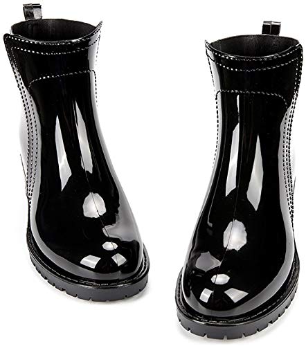DKSUKO Women's Short Rain Boots Waterproof Ankle Chelsea Booties