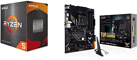 AMD Ryzen 5 5600X 6-core, 12-Thread Unlocked Desktop Processor with Wraith Stealth Cooler & ASUS TUF Gaming B550-PLUS WiFi AMD AM4 Zen 3 Ryzen 5000 & 3rd Gen Ryzen ATX Gaming Motherboard