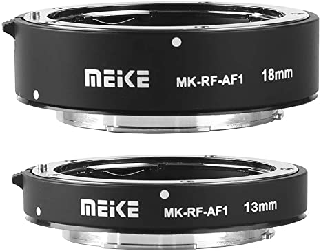 Meike MK-RF-AF1 13mm   18mm Metal AF Full Frame Macro Extension Tube Adapter Ring Kit for for Canon EOS-R Series Cameras Canon RF Mount Cameras EOS-R EOS-RP