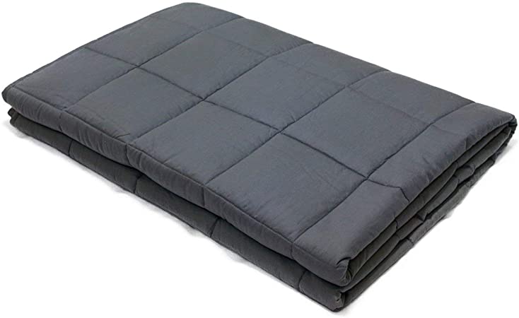 Rossy&Nancy Softest Cooling Weighted Heavy Blanket for Adult Kids 100% Cotton Material with Glass Beads (Dark Grey, 41''x60'', 10 lbs)