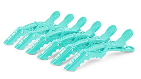 Hair Tamer Turquoise Croc Hair Styling Clips - 12 Pack