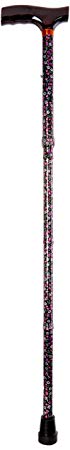 Drive Medical Lightweight Adjustable Folding Cane with T Handle, Black Floral