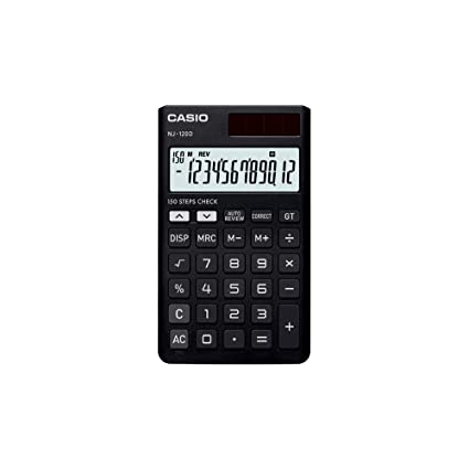 Casio NJ-120D-BK 150 Steps Check & Correct Portable Colourful Calculator (Black)