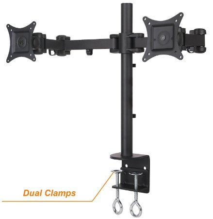 DURAMEX Dual LCD Monitor Desk Mount Stand Fully Adjustable upto 27" Enforced Version FREE SHIPPING