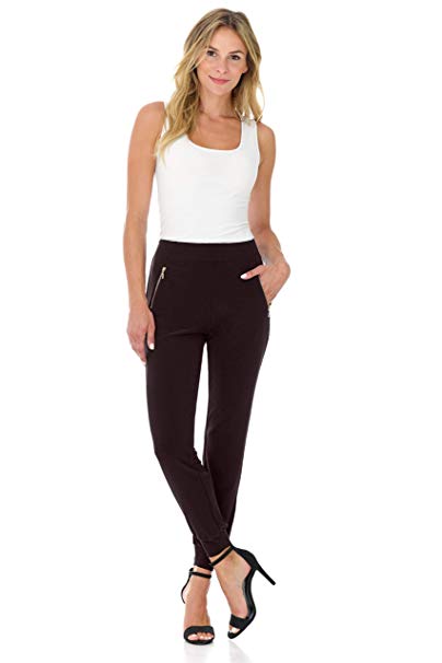 Rekucci Travel in Style - Women's Soft Chic Pant with Zipper Pockets