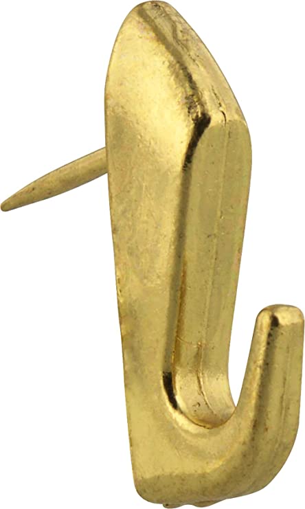 Hillman Fasteners 122206 10-Pound Push Pin Hanger, Brass Finish (Pack of 5)