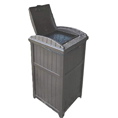 30 Gallon Trash Can Outdoor Large Tall Commercial Lid Resin Wicker Decorative Garage & eBook by OISTRIA