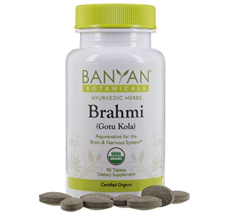 Banyan Botanicals Brahmi/Gotu Kola Tablets - USDA Organic - 90 Tablets - Centella asiatica - Brain & Nervous System Rejuvenative*