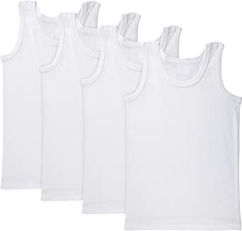 Brix Boys Undershirt Tank Top - Tagless 100% Cotton Super Soft 4 Pack Novelty.