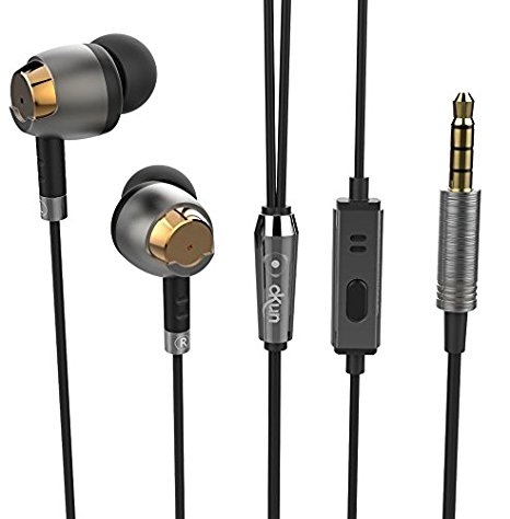 Noise Isolating Earphones , Okun EP-630 Ergo Fit In-Ear Headphones (Earphones/Earbuds) with Apple iOS and Android Compatible Microphone and Remote