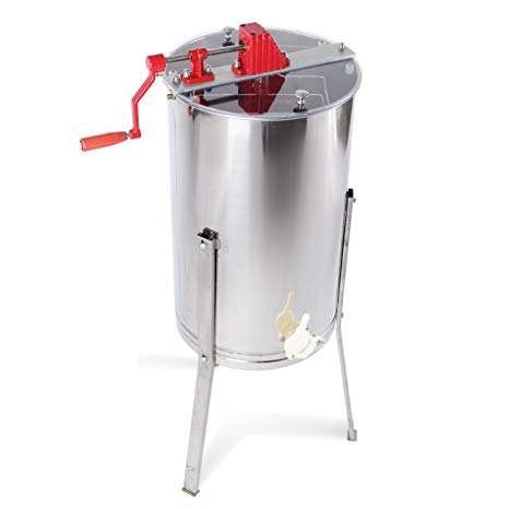 ARKSEN Beekeeping Honeycomb Drum 2 Frame Stainless Steel Freestanding Honey Extractor w/Electric Uncapping Knife