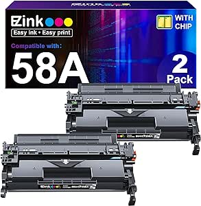 E-Z Ink (TM Compatible Toner Cartridge Replacement for HP 58A CF258A with Chip Black Toner Cartridge 58X CF258X to Use with Laserjet M404n M404dn M404dw MFP M428fdw M428fdn M406dn M430f (2 Black)