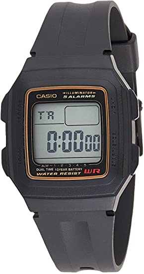 Casio Men's F201WA-9A Black Resin Quartz Watch with Digital Dial