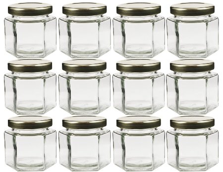 12 Pack of 4oz Hexagon Glass Jars 4oz Hex Jar Bulk Value Pack of 12