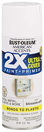 Rust-Oleum 327918 American Accents Spray Paint, 12 oz, Satin Blossom White