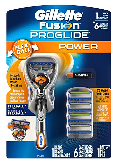 Gillette Mens Fusion Proglide Power With 6 Cartridges Battery